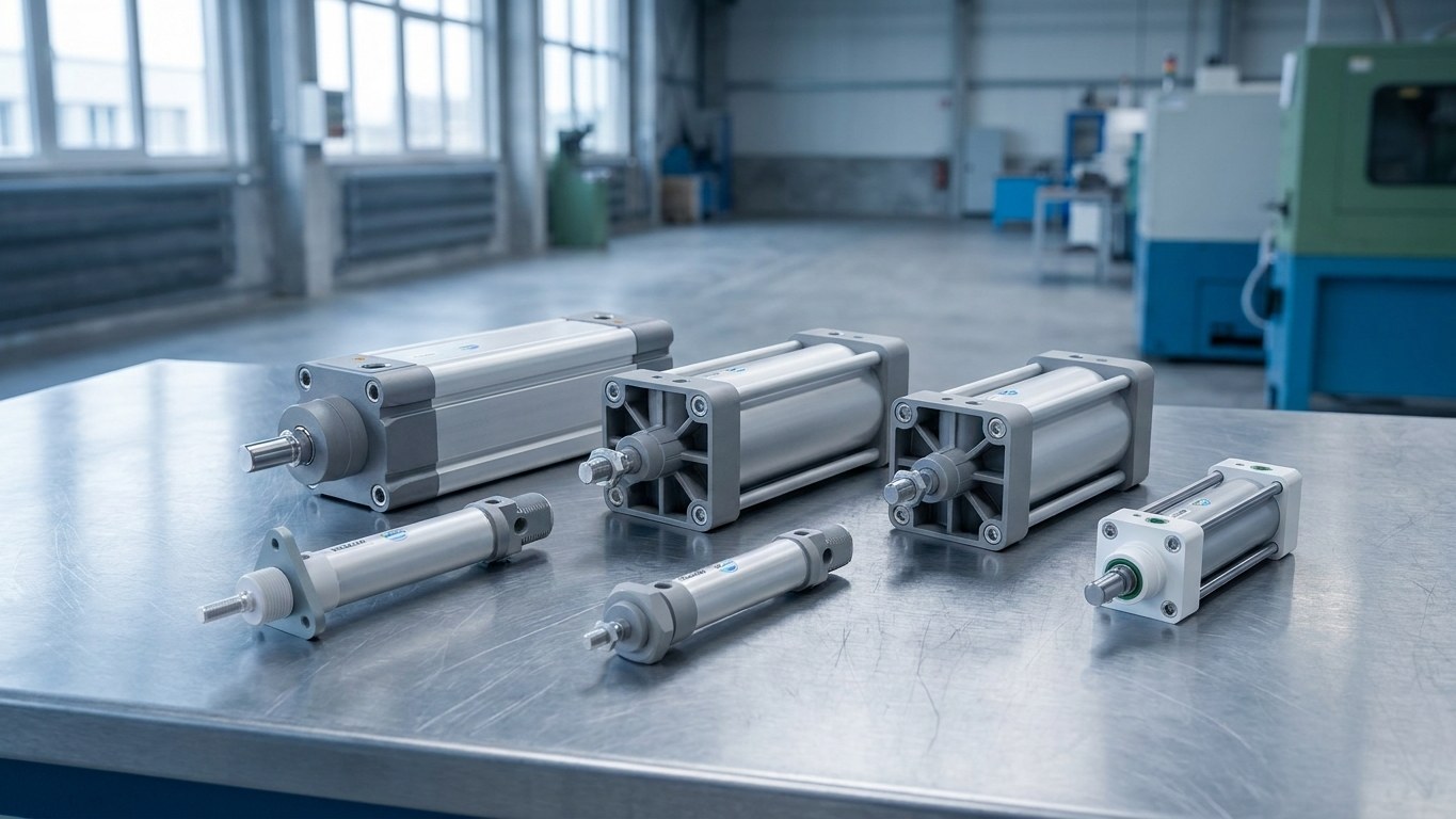 Cilindri pneumatici ISO 15552 / VDMA – cilindri normalizați cu accesorii