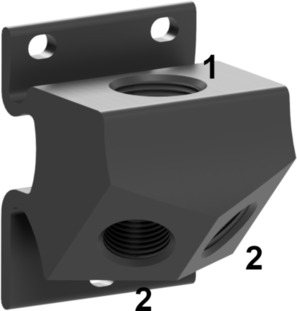 Conector în T 45° cu montare pe perete 1/2"-1/2"