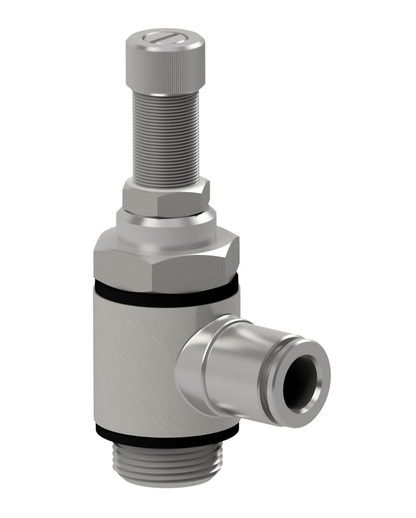 Supapă de sens cu strangulare pivotantă 1/8"-8-de la filet la furtun (evacuare)