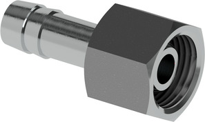 Hose nozzle for ball connection and nut HN76-09-12-W