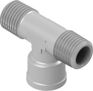 T-adapter Male thread/Female thread/Male thread 1/4"