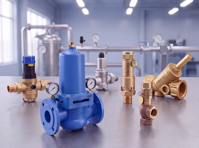 Pressure regulators, safety valves and accessories