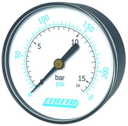 Bourdon tube manometer MA001-63R-16-D