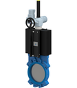 Knife gate valve with electric actuator AB1EM2I2-5-200