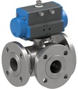 Robinet cu bilă cu flanșă cu actuator rotativ pneumatic BA313-25-S4-A03C